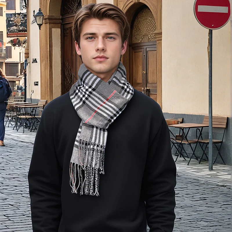 New Design Plaid Cashmere Scar - огляд і ціна Muffler Men Wool