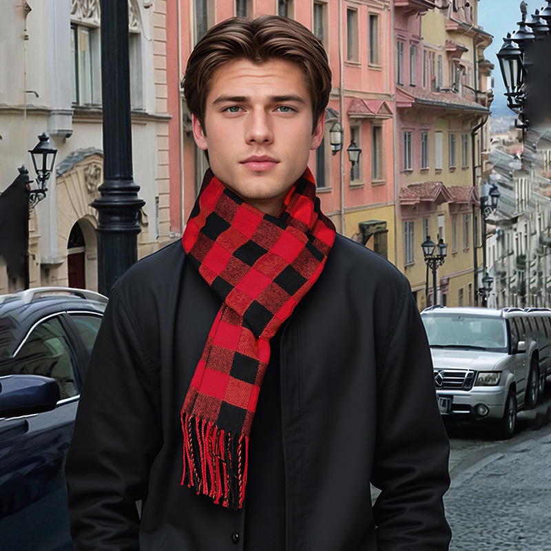 New Design Plaid Cashmere Scar - огляд і ціна Muffler Men Wool