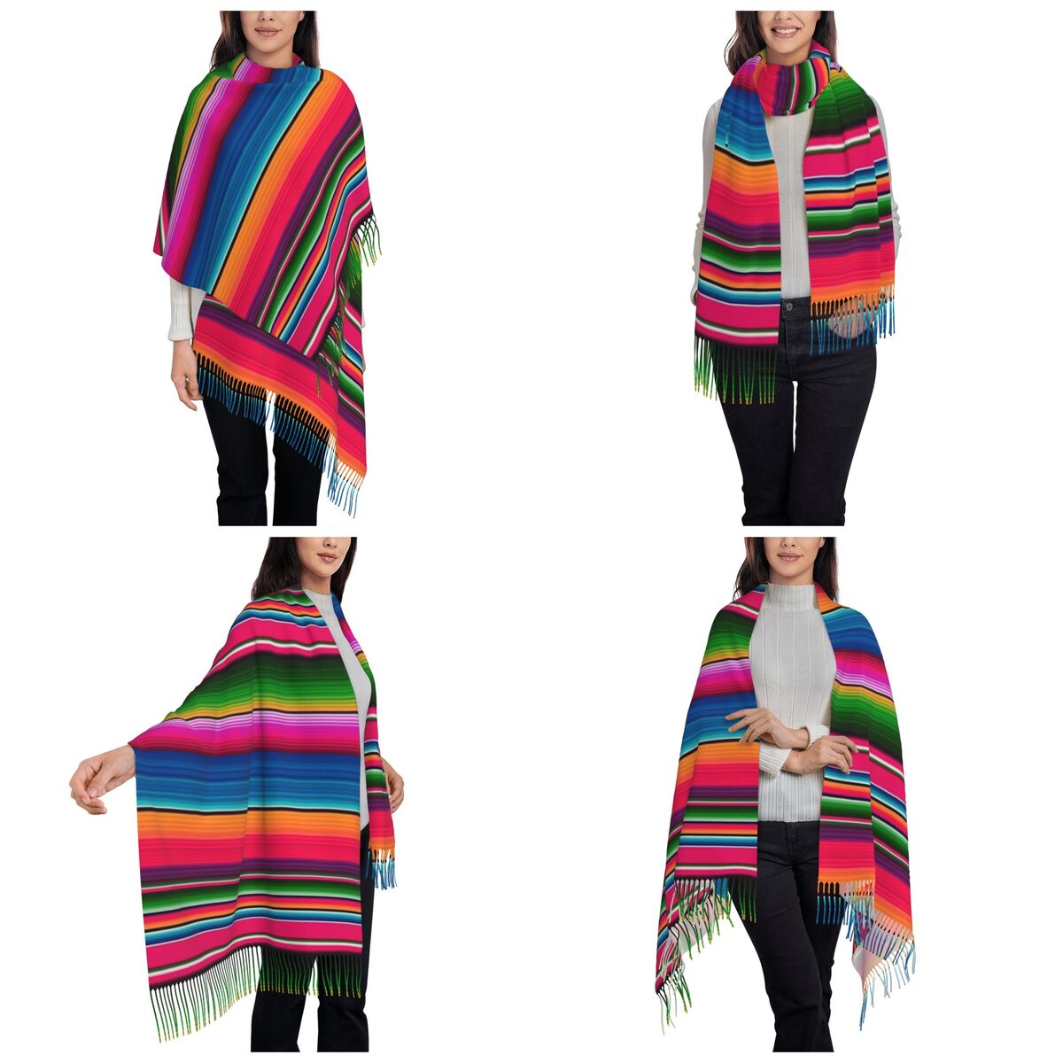Mexican Blanket Striped Fiesta - огляд і ціна Woven Scarf Blanket